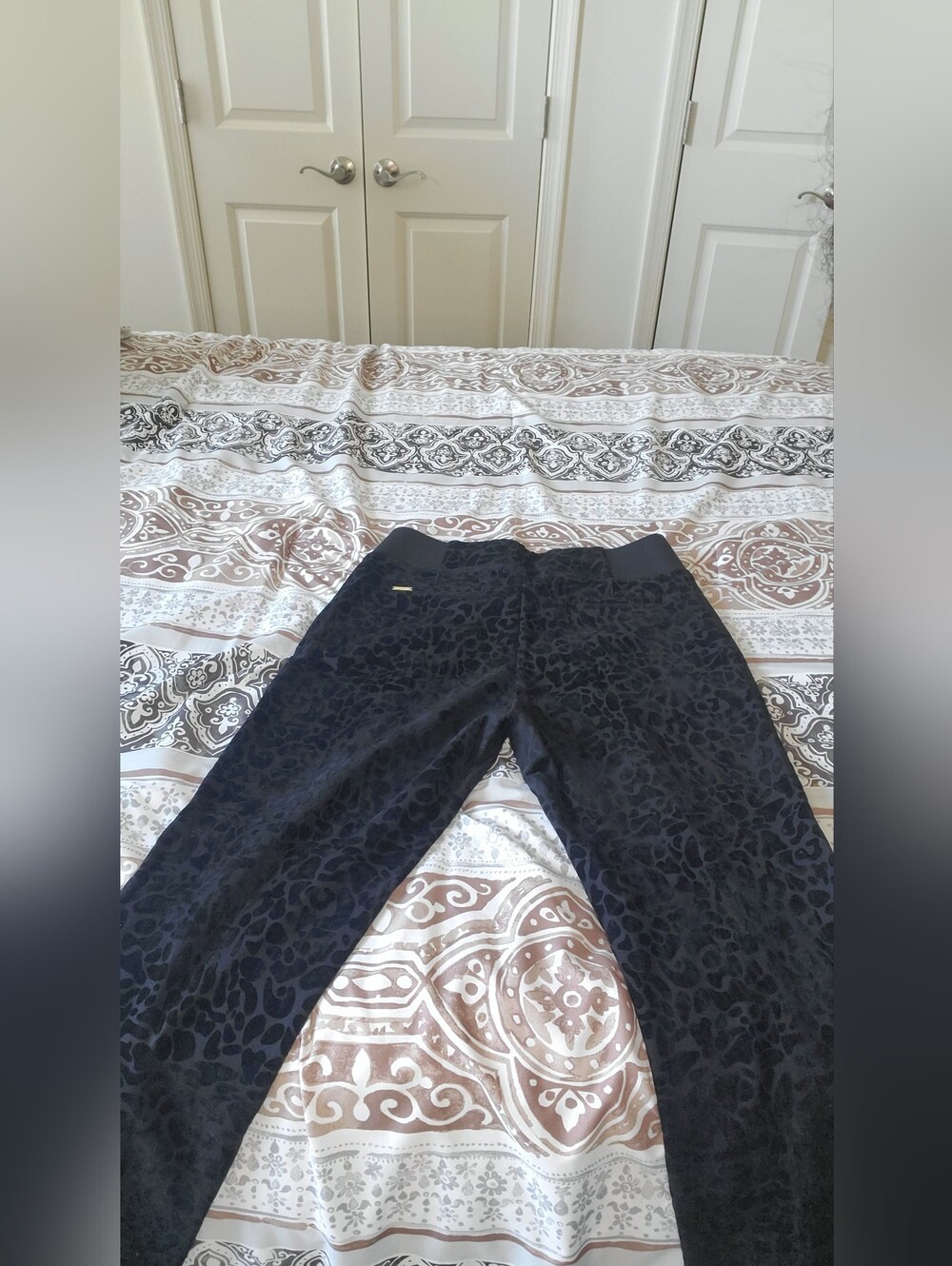 Women's Black Leopard-Print Pants